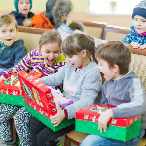 Church-led shoebox distribution event in Moldova